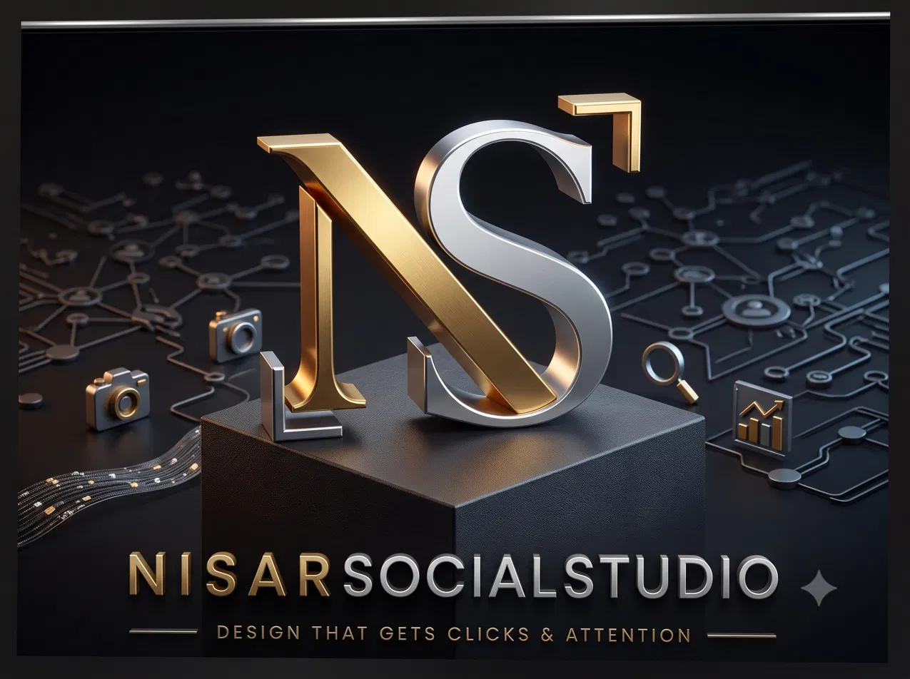 NisarSocialStudio 3D brand identity